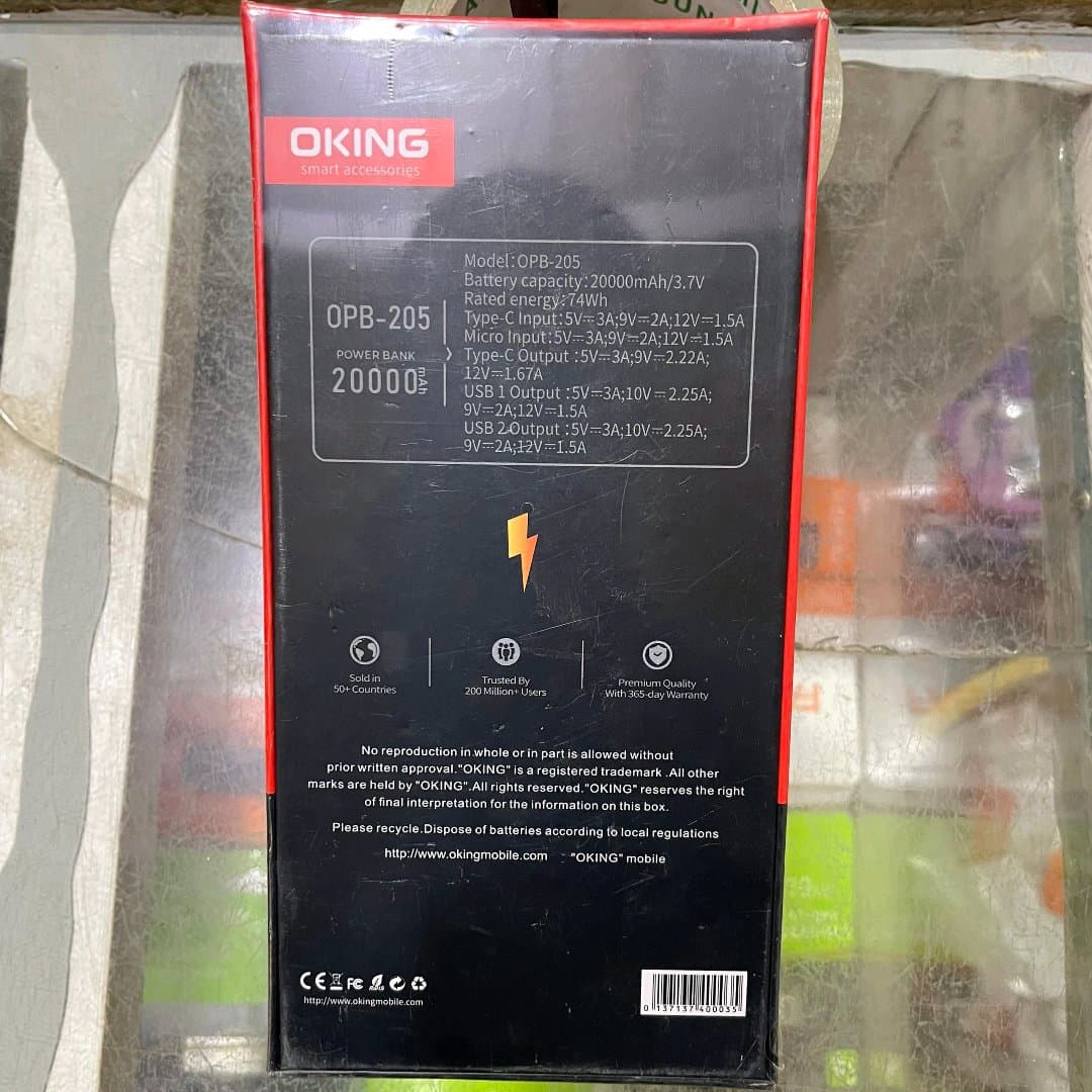Pawer bank OKING 20000 mAh slim and portable – vignette 2